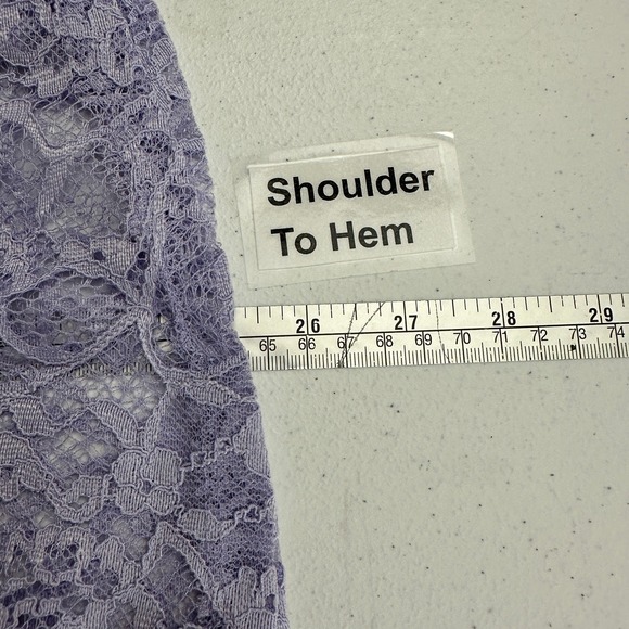 Andree by Unit Women Coquette Sheer Lace Top Size S Purple Victorian Cottagecore - Picture 7 of 8